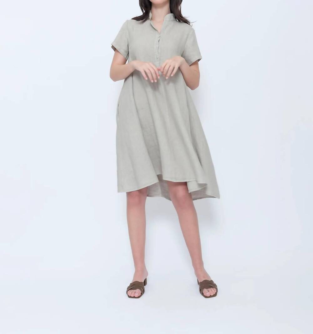 NEW BLUEBERRY collared swing midi dress in beige
